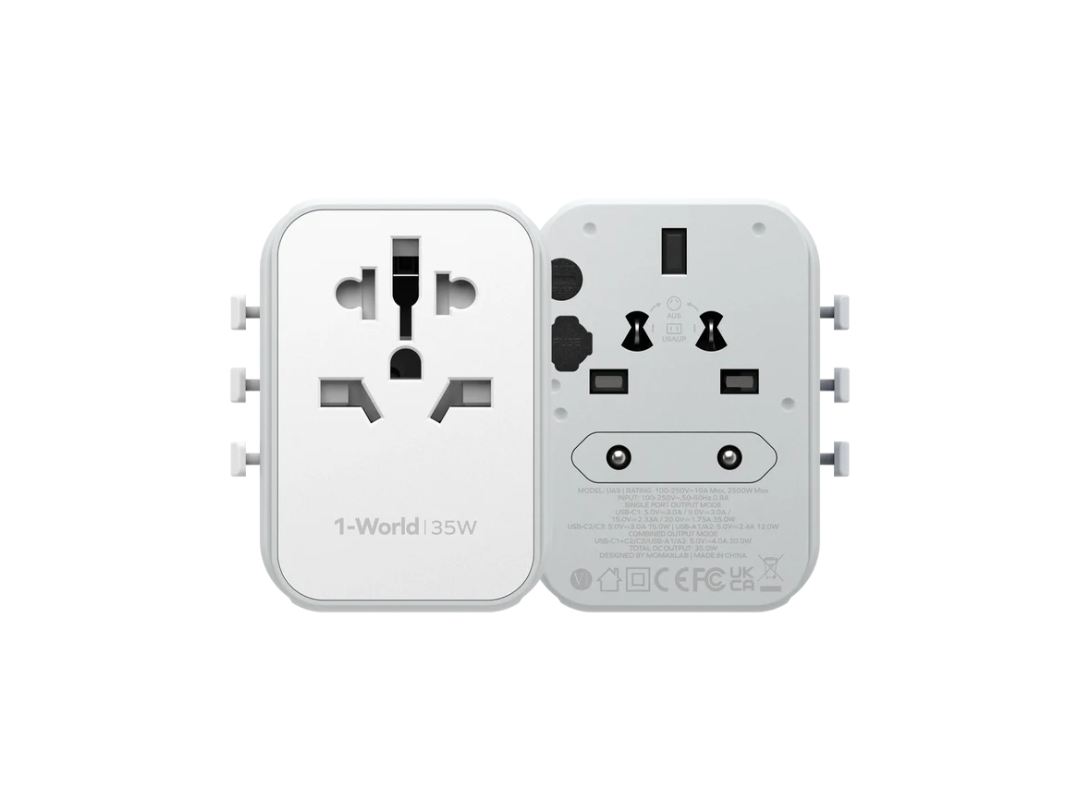 Buy Momax 1-World 5-Port Travel Charger 35W - White in Qatar Buy Momax 1-World 5-Port Travel Charger 35W - White in Qatar